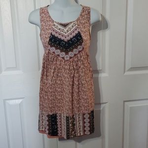 She and sky womens bohemian tunic top size S Boho